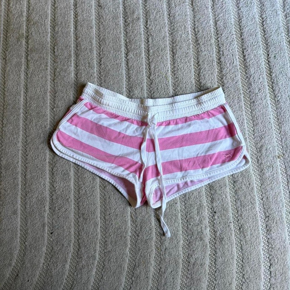 Vintage 2000s Victoria's Secret PINK stripped shorts size small Punk Baddie